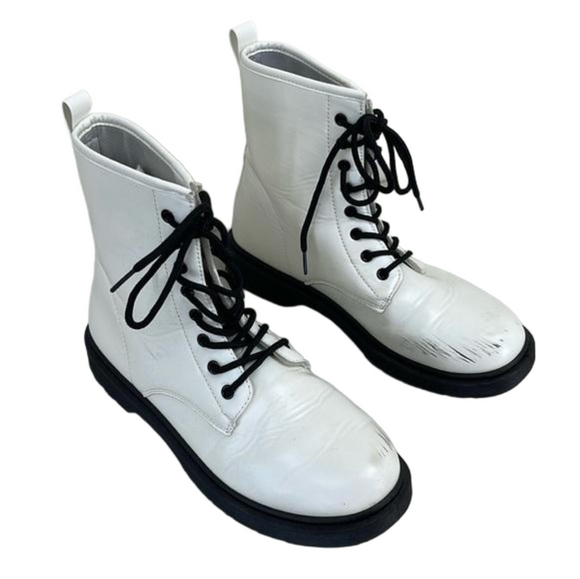White Charles Albert Combat Boots Sz 11 - Picture 1 of 9